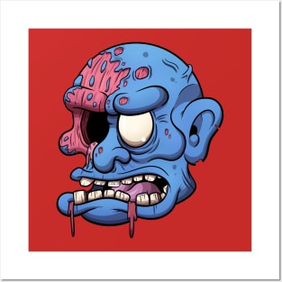 Shot Zombie Head Posters and Art